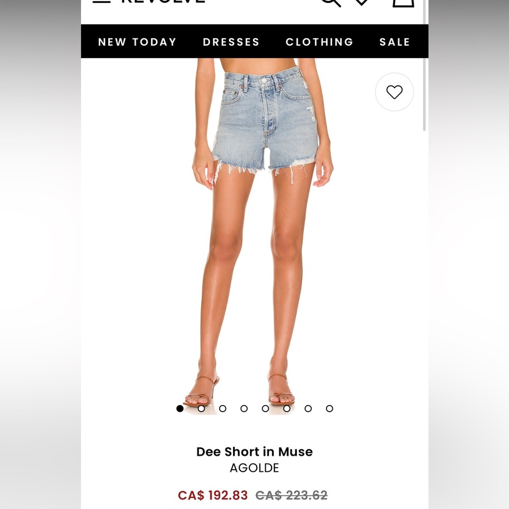 Agolde Light Blue Jean Shorts